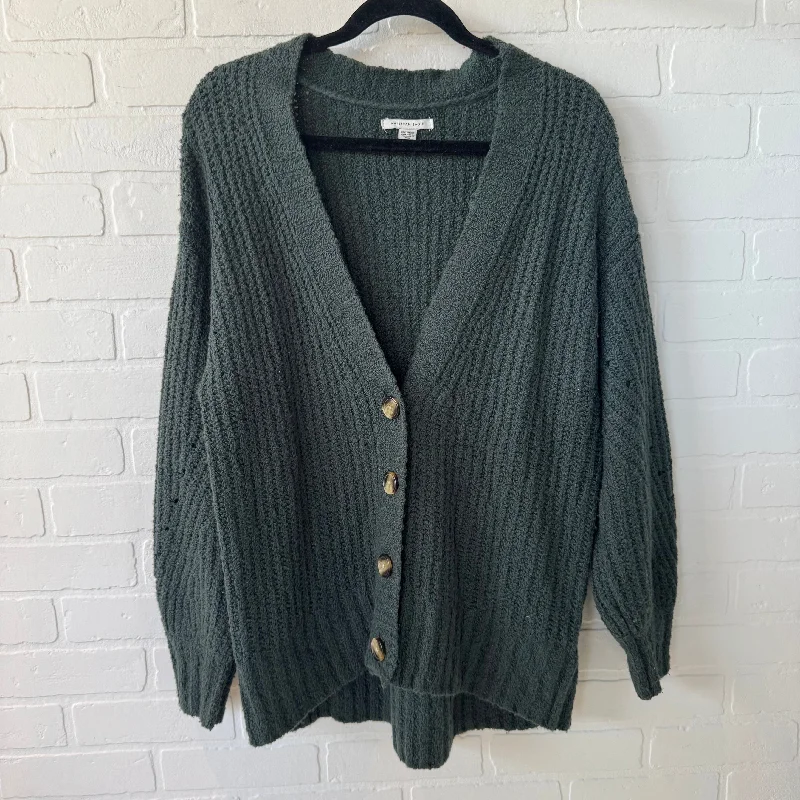 Sweater Cardigan By American Eagle In Green, Size: Xs