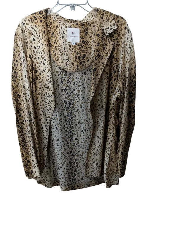 Cardigan By Clothes Mentor In Leopard Print, Size: 16