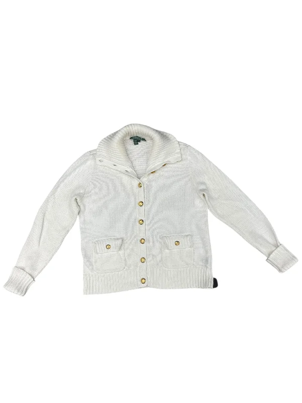 Sweater Cardigan By Lauren By Ralph Lauren In White, Size: L