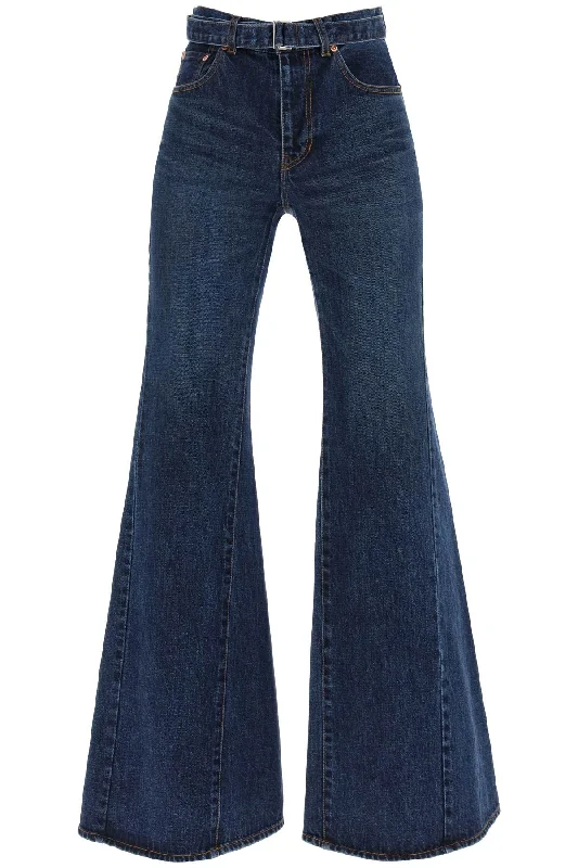 Sacai Women's Boot Cut Jeans With Matching Belt