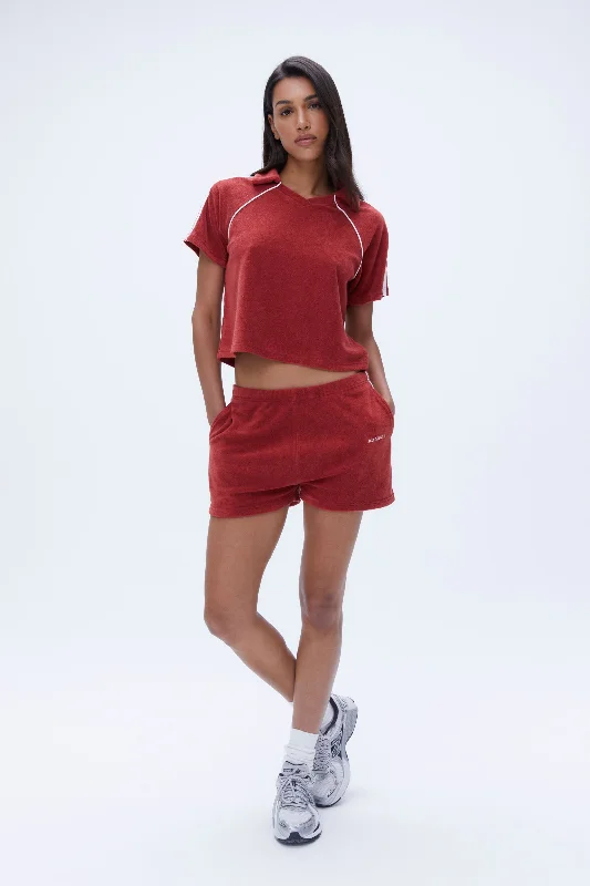 Terry Contrast Short - Vintage Red