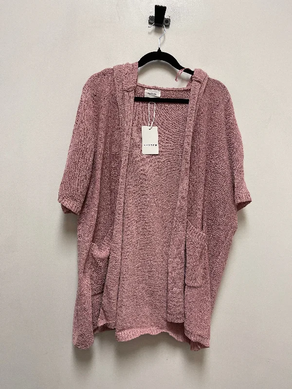 Sweater Cardigan By Clothes Mentor In Pink, Size: 2x