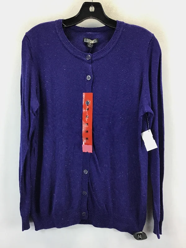 Cardigan By Nicole Miller In Purple, Size: M