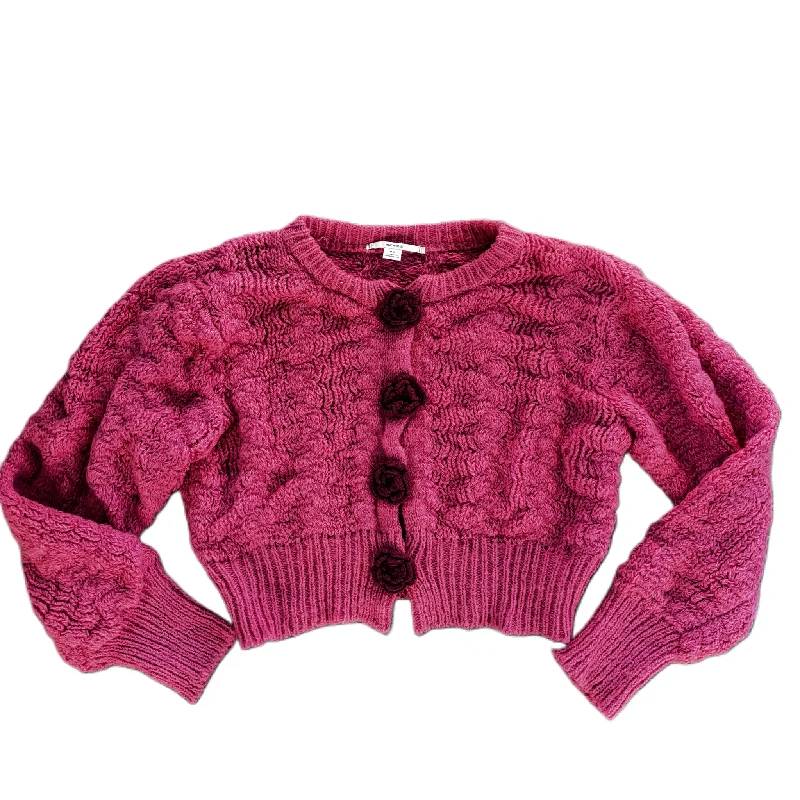 Sweater Cardigan By Kimichi Blue In Pink, Size: M