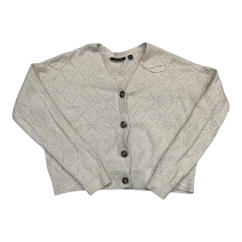 Sweater Cardigan By Cyrus Knits In Beige, Size: Xl