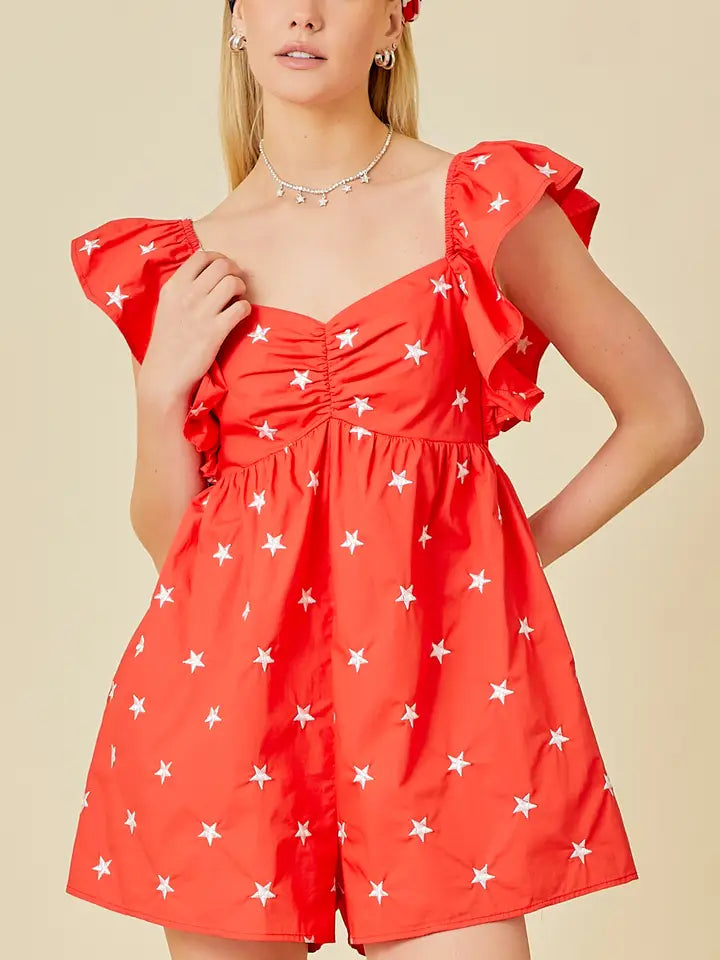 Star Ruffle Romper