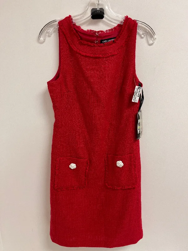 Dress Designer By Karl Lagerfeld In Red, Size: S