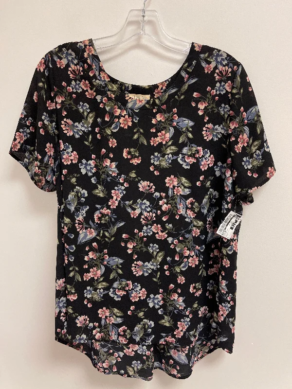 Floral Print Top Short Sleeve Sienna Sky, Size L