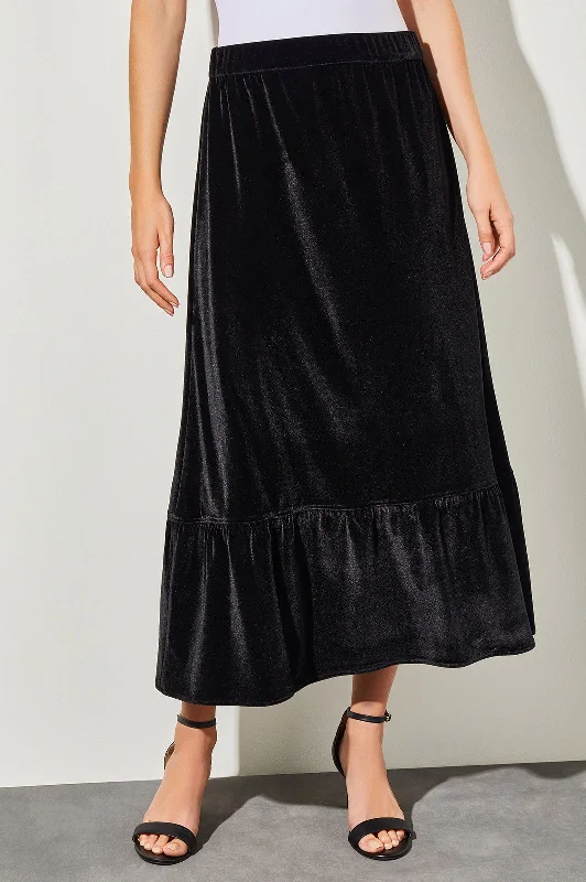 Maxi A-Line Skirt - Flounce Velvet