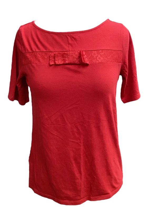 Red Top Short Sleeve Ann Taylor, Size S