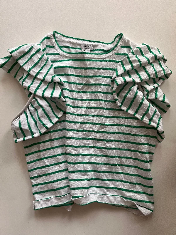 Striped Top Short Sleeve Crown And Ivy, Size Xl