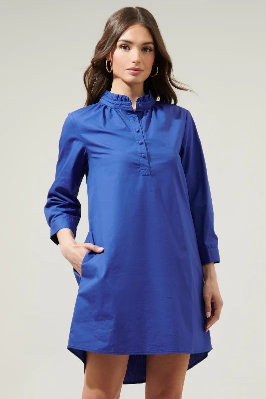 Camden Poplin Collared Shirt Dress