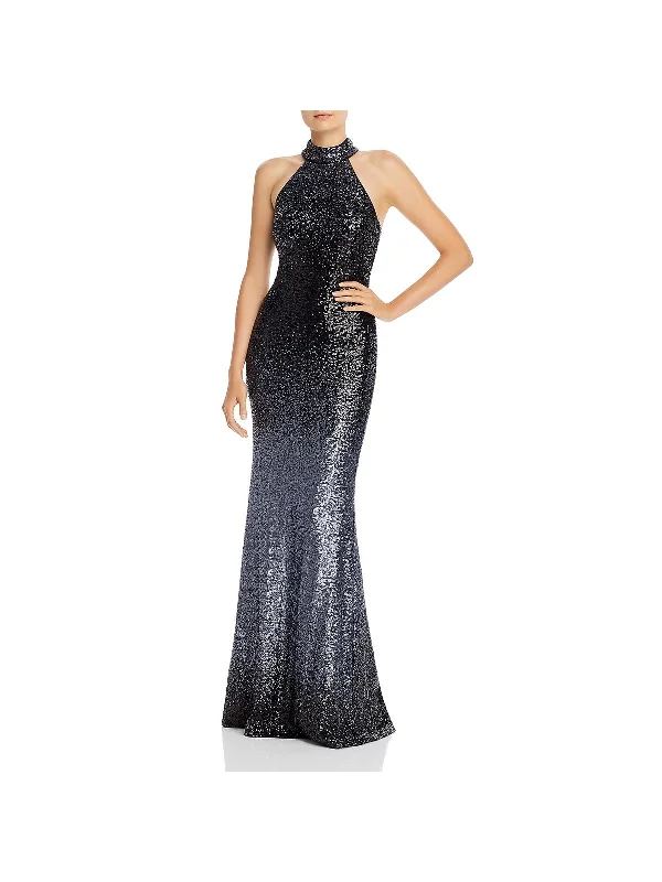 Womens Sequined Ombre Formal Dress