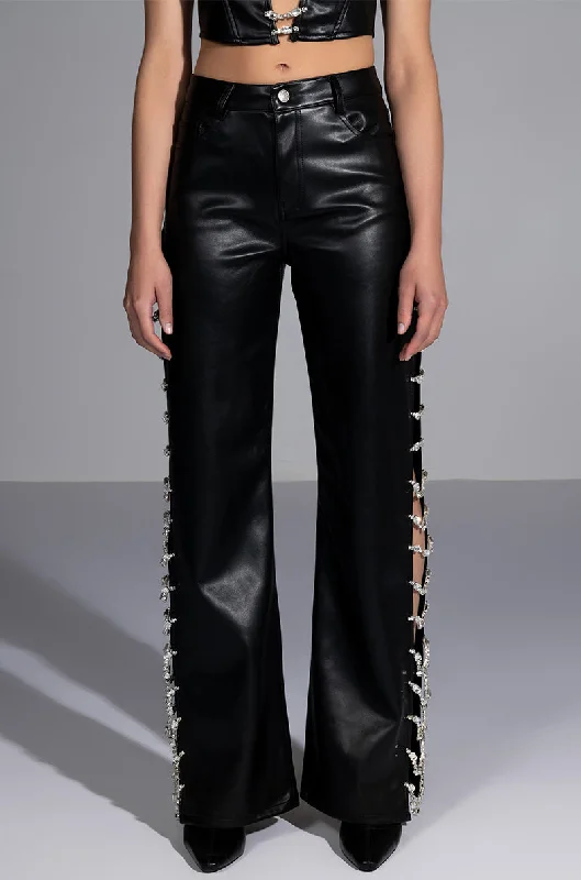 COVERED IN ICE FAUX LEATHER PANT