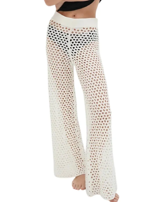 Kismet Open Knit Pants In Ivory