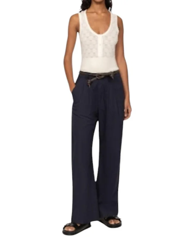 Samaka Pant With Belt In Navy