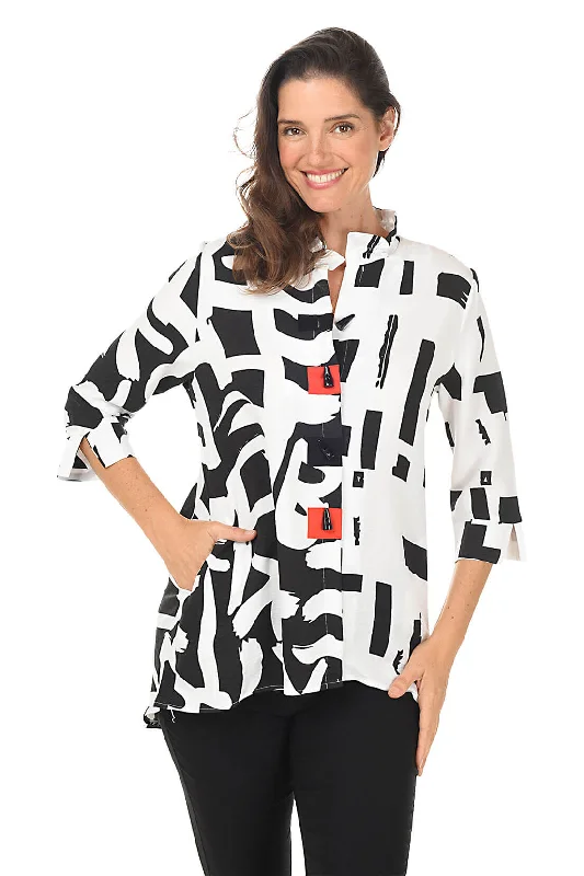 Silhouette High-Low Button-Front Shirt