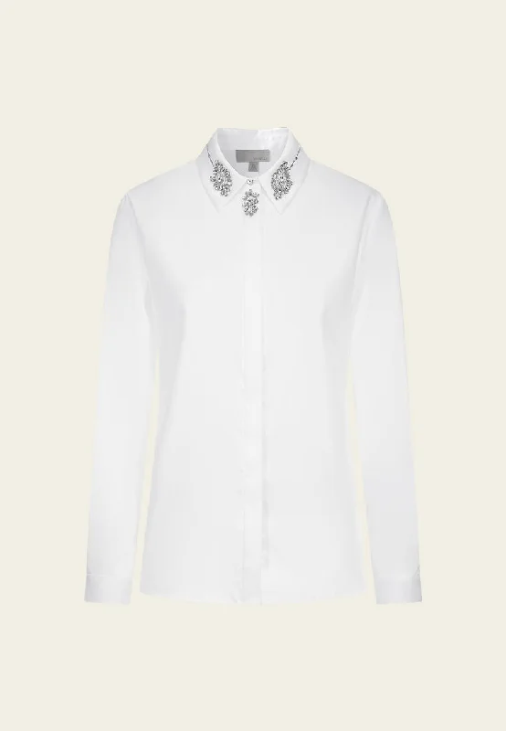 Crystal-embellished Lapel Shirt