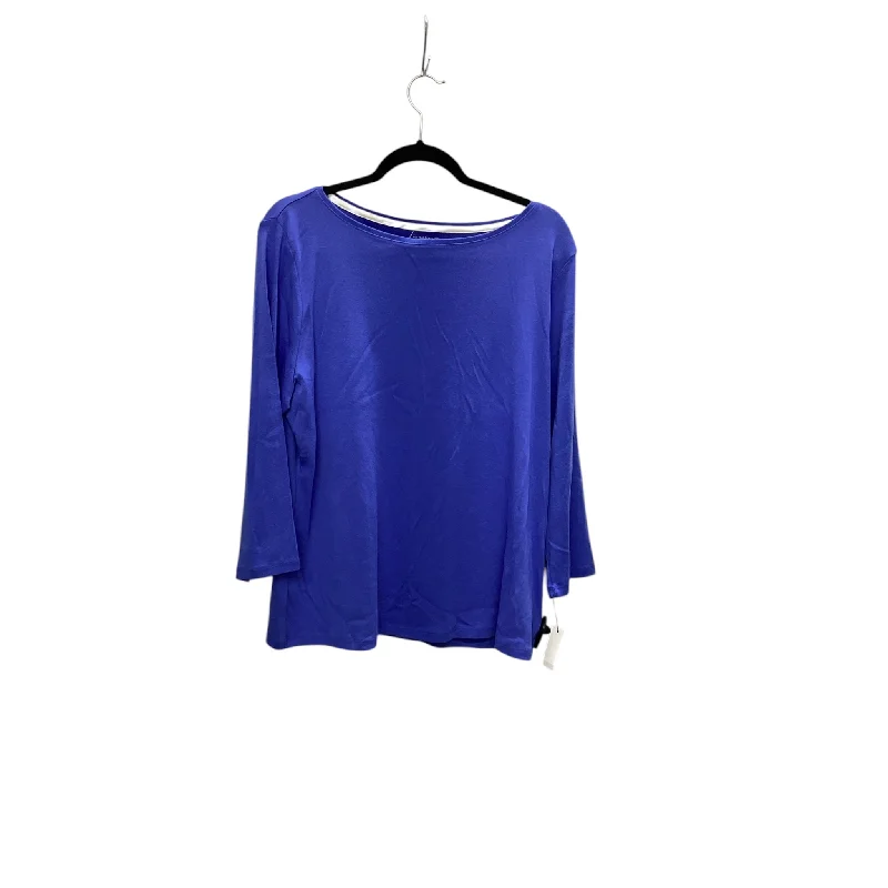 Top Long Sleeve Basic By Talbots In Blue, Size: Xl