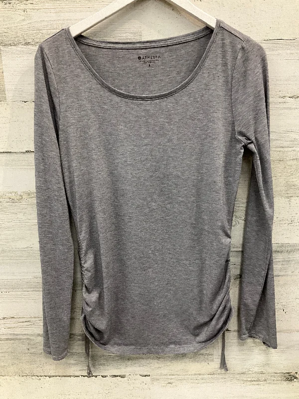 Top Long Sleeve By Athleta In Grey, Size: S