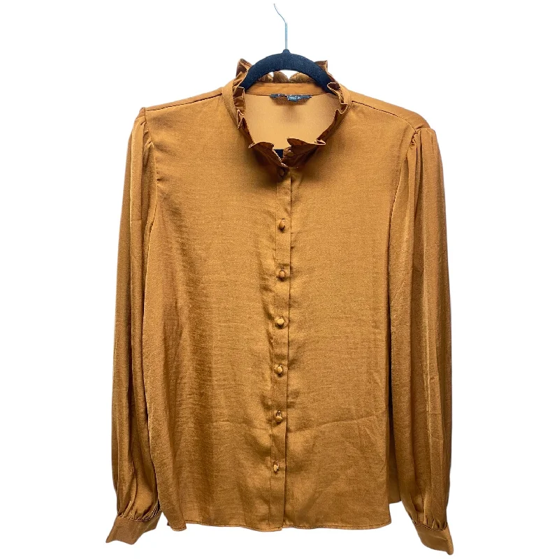 Top Long Sleeve By Banana Republic In Brown, Size: M