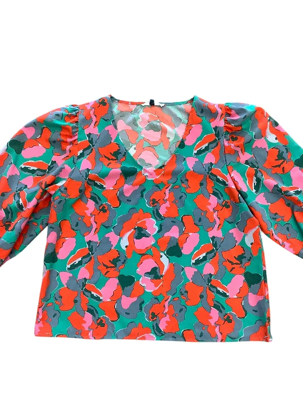 Top Long Sleeve By Cmc In Teal, Size: L