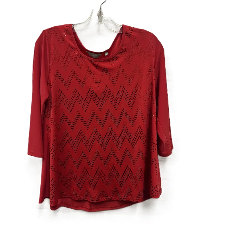 Top Long Sleeve By Coral Bay In Red, Size: Petite  M