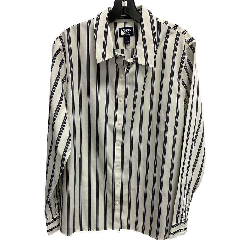 Top Long Sleeve By Lands End In Striped Pattern, Size: Xl