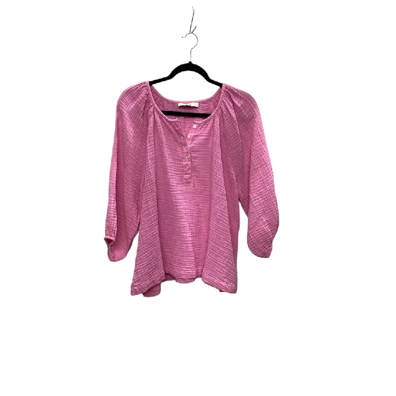 Top Long Sleeve By Loft In Pink, Size: Xxl