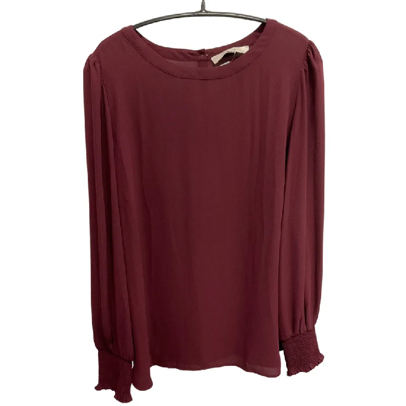 Top Long Sleeve By Loft In Red, Size: L