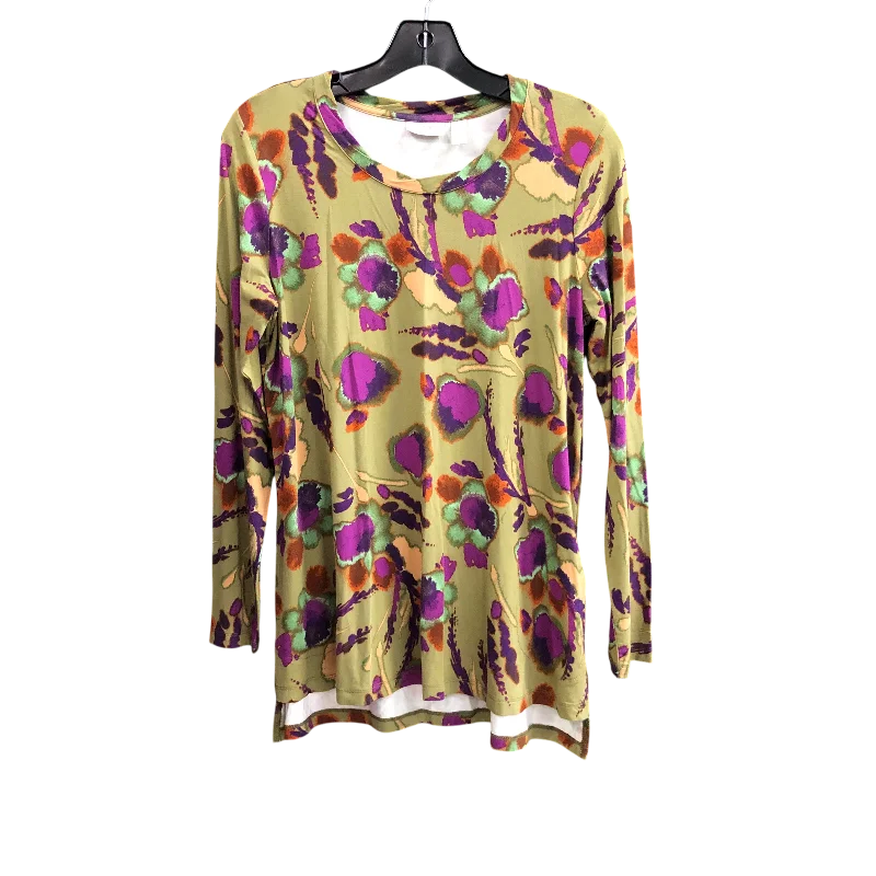 Top Long Sleeve By Logo In Green & Purple, Size: S