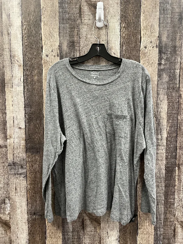 Top Long Sleeve By Madewell In Grey, Size: 2x