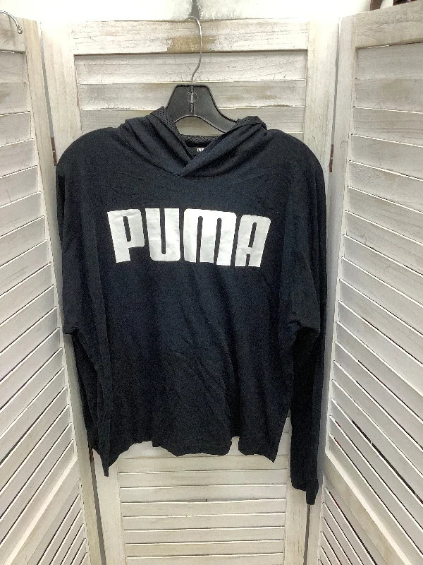 Top Long Sleeve By Puma In Black, Size: M