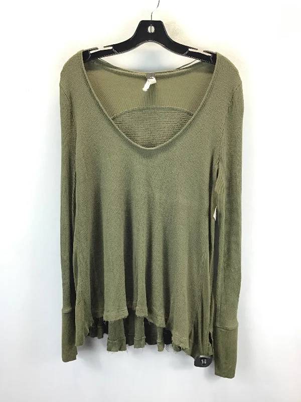 Top Long Sleeve By We The Free In Olive, Size: Petite   Small