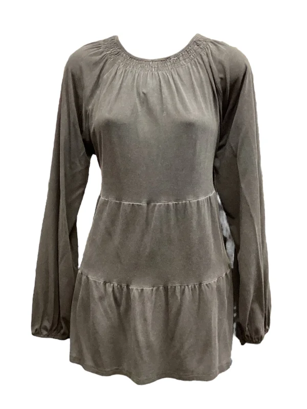 Top Long Sleeve By Wonderly In Grey, Size: M