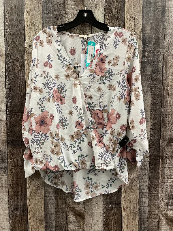 Top 3/4 Sleeve By Cme In Floral Print, Size: M