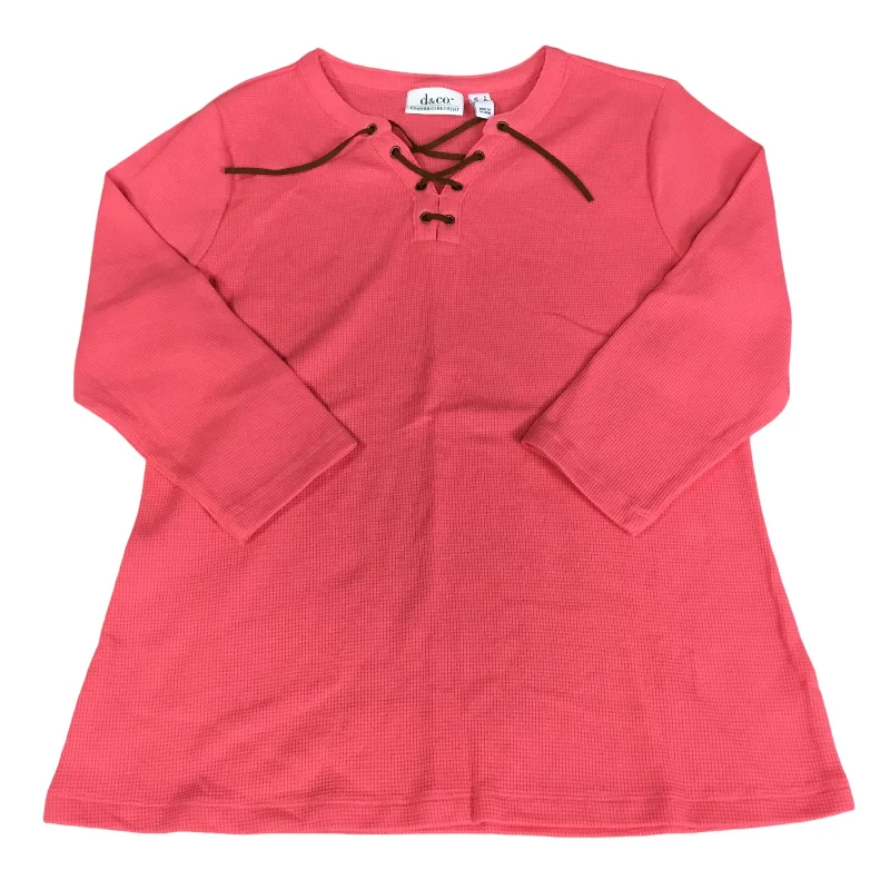 Top 3/4 Sleeve By Denim And Co Qvc In Pink, Size: S