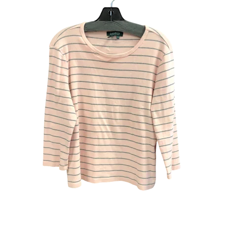 Top 3/4 Sleeve By Lauren By Ralph Lauren In Pink, Size: Xl