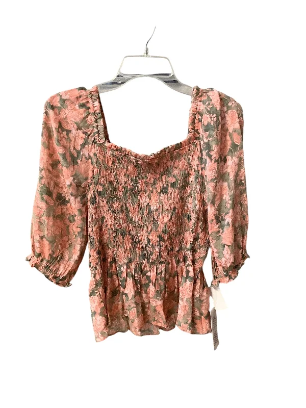 Top 3/4 Sleeve By Nanette By Nanette Lepore In Floral Print, Size: S