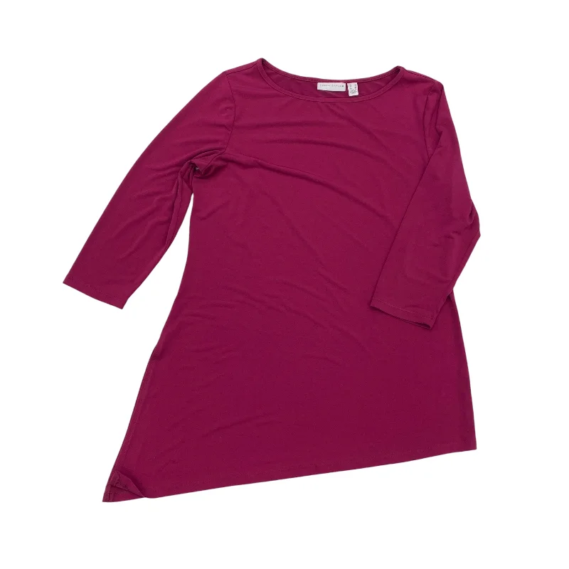 Top 3/4 Sleeve By Susan Graver In Pink, Size:S