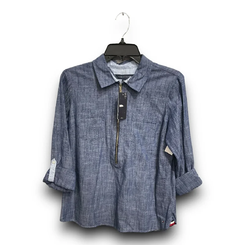 Top 3/4 Sleeve By Tommy Hilfiger In Blue, Size: S